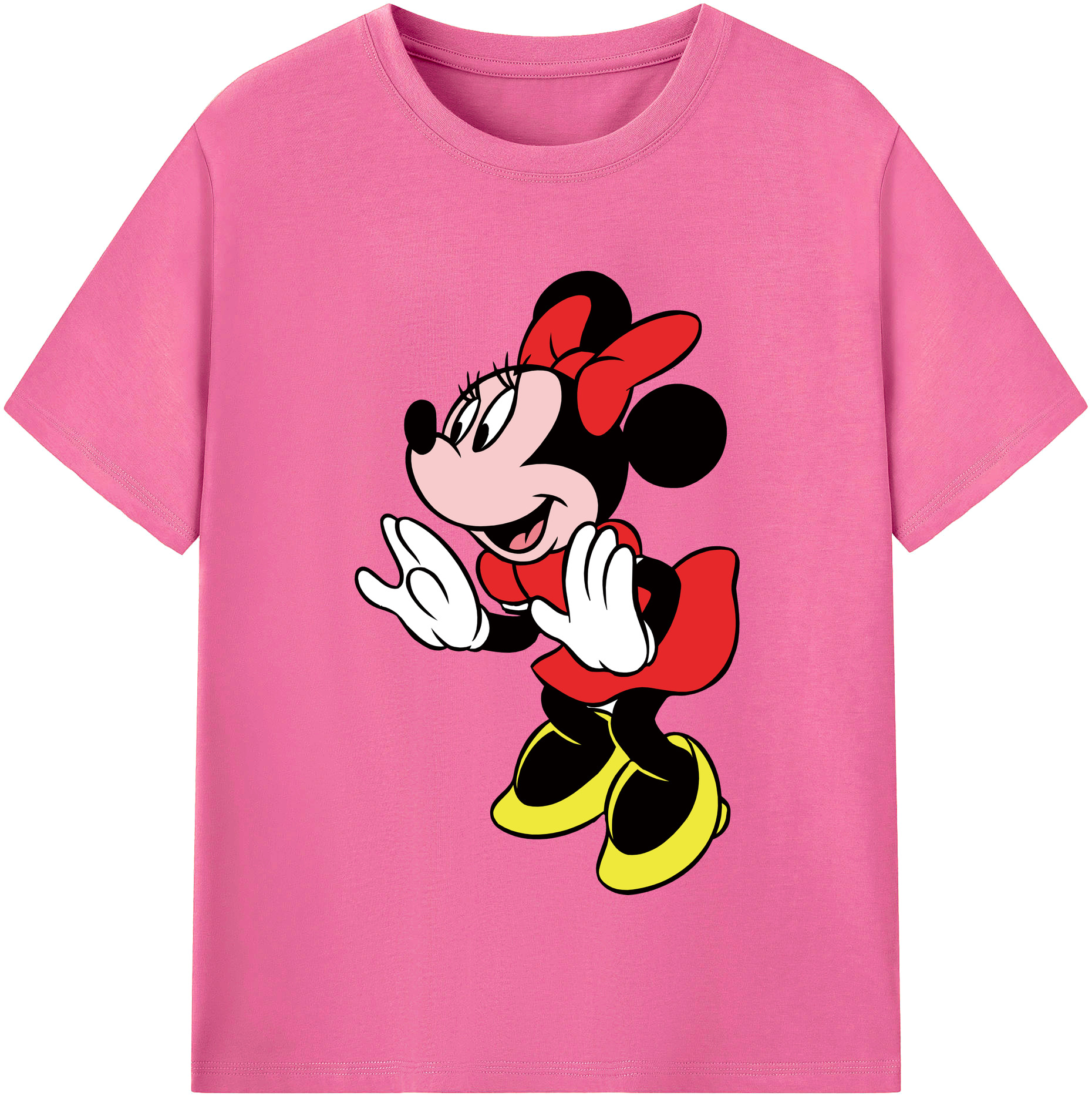 （画像用） ミッキーマウス Mickey Mouse レディースカジュアルプリントTシャツ（綿100％）
